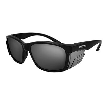 Rayzr Safety Glasses Matte Black Frame Smoke Lens ERZ395