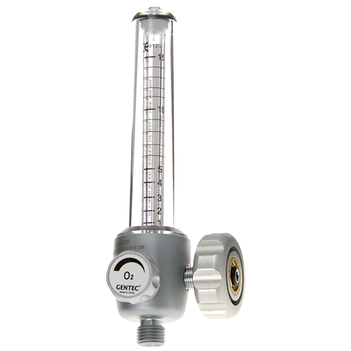 Bobbin Flowmeter - 90 Degree Medical Oxygen 15 L/min SIS, with Safety Valve