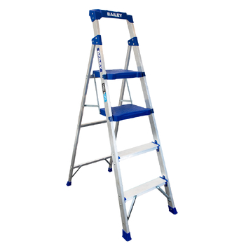 Aluminium Industrial Twin Platform Step Stool 4 135kg Ladder Bailey FS14041