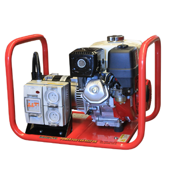 4.5kVA Open Frame Portable Petrol Generator Hire Spec Honda GH4000H