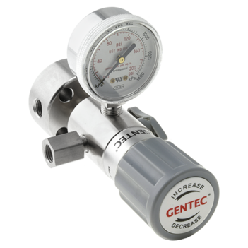 Surface Mounted Helium Ball Valve + Reg Chrome Plated GOLSC3410HE