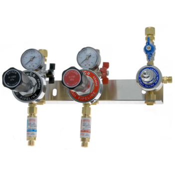 Regulated Outlet Point Triple Oxy / Acetylene / Set Pressure FBA, Isolation, 1/2" Comp