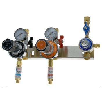 Regulated Outlet Point Triple Oxygen / LPG / Set Pressure FBA, Isolation, 1/2" Comp