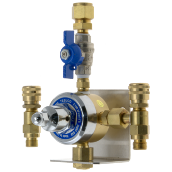 Regulated Twin Outlet Point Inert Gas Set Pressure With 15 L/min Flow Restrictors Tesuco GOPRR15