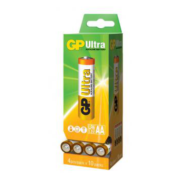 Battery Ultra Alkaline 1.5V AA Pack of 40 Batteries GP15AUTP40