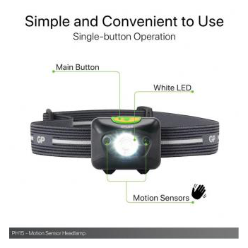 Headlamp GP XPLOR Motion Sensor PH15 GPPH15E-2B1