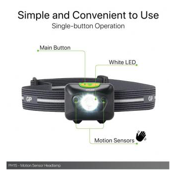 Headlamp GP XPLOR Motion Sensor PH15 GPPH15E-2B1