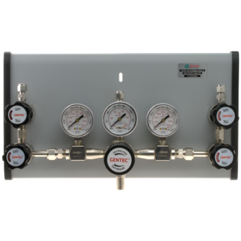 Gentec Twin Inlet Supply Oxygen 6.0 Purity Chrome Plated In: 28,000kPa Out: 1,000kPa
