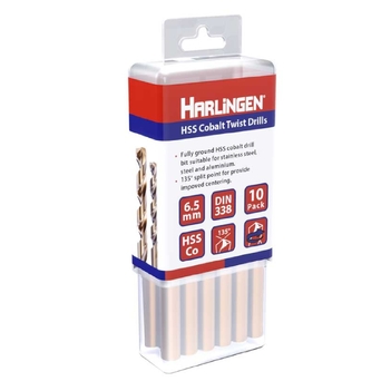 2mm HSS Straight Shank Twist Drill Pack of 10 Harlingen H-11-008-LC045-P