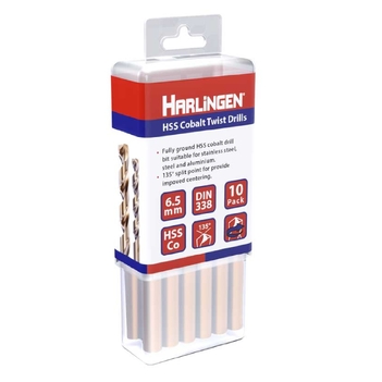 2.5mm HSS Straight Shank Twist Drill Pack of 10 Harlingen H-11-008-LC055-P