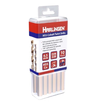 3.5mm HSS Straight Shank Twist Drill Pack of 10 Harlingen H-11-008-LC070-P