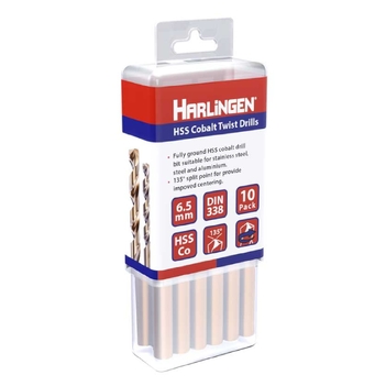 4.5mm HSS Straight Shank Twist Drill Pack of 10 Harlingen H-11-008-LC080-P