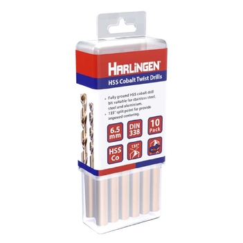 5mm HSS Straight Shank Twist Drill Pack of 10 Harlingen H-11-008-LC085-P