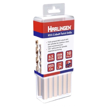 6.8mm HSS Straight Shank Twist Drill Pack of 10 Harlingen H-11-008-LC103-P