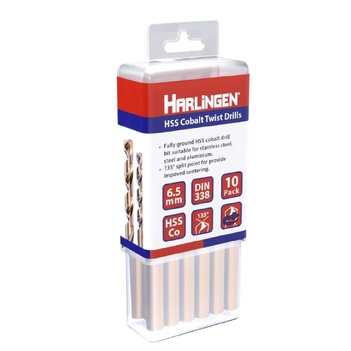 8mm HSS Straight Shank Twist Drill Pack of 10 Harlingen H-11-008-LC115-P
