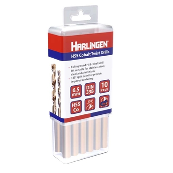 10.2mm HSS Straight Shank Twist Drill Pack of 5 Harlingen H-11-008-LC137-P