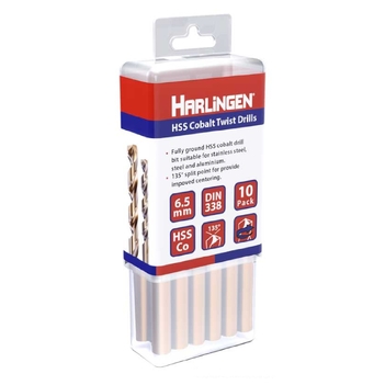 13mm HSS Straight Shank Twist Drill Pack of 5 Harlingen H-11-008-LC165