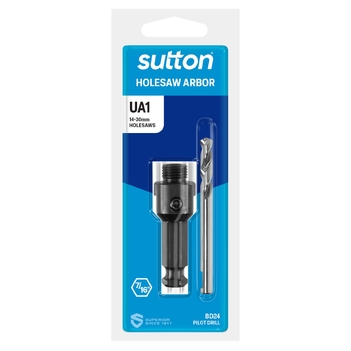 Arbor H112 UA1 Suits Holesaw 14-30MM 1/2UNF Hangpack Sutton Tools H112UA1