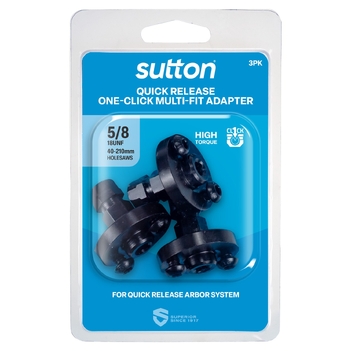 Adaptor H122 Holesaw Quick Release H/T 5/8UNF 3PK Sutton Tools H1228116
