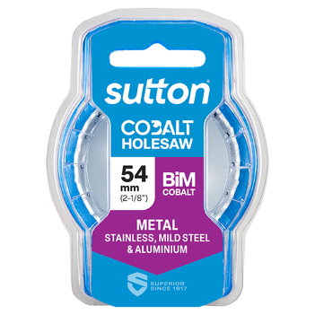 Holesaw H125 Bi-Metal Cobalt HD-Cobalt Hangpack 54mm Sutton Tools H1250540