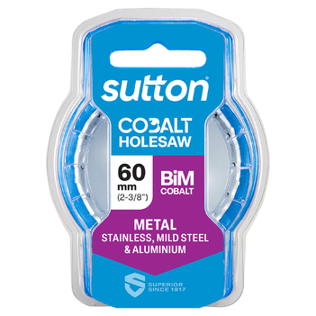 Holesaw H125 Bi-Metal Cobalt HD-Cobalt Hangpack 60mm Sutton Tools H1250600