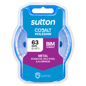 Holesaw H125 Bi-Metal Cobalt HD-Cobalt Hangpack 63mm Sutton Tools H1250630