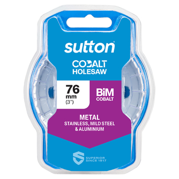 Holesaw H125 Bi-Metal Cobalt HD-Cobalt Hangpack 76mm Sutton Tools H1250760