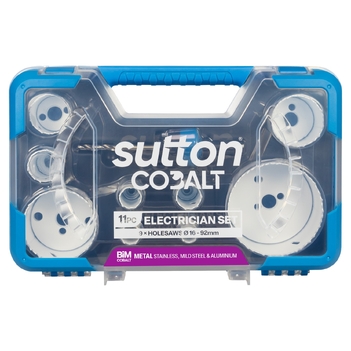 Holesaw H125 Bi-Metal Cobalt Electric Set 16-92mm 11Pc Sutton Tools H125SE11A