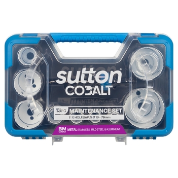 Holesaw H125 Bi-Metal Cobalt Maint Set 19-76mm 13Pc Sutton Tools H125SG13A