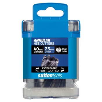 Annular Cutter 40mm x 25mm H180 M2Al HSS Tiain Sutton Tools H1800400