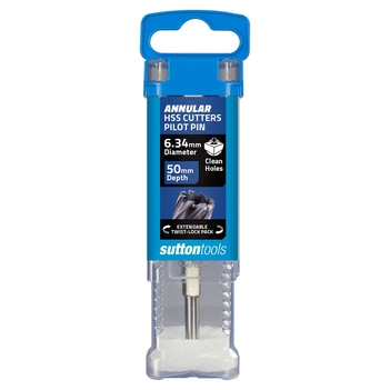 Pin H181 Pilot HSS 6.34 x 103mm Suits 50mm Annual Cutter Hangpack Sutton Tools H1810063