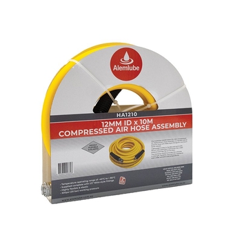 Compressed Air Hose Assembly 12mm ID x 10m Alemlube HA1210