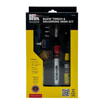 12 Piece Butane Soldering Iron & Blow Torch Hot Devil HD1976K
