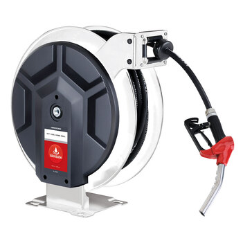 EL Series 3/4" Fuel Hose Reel with Auto Shut Off Nozzle Alemlube HR90080C