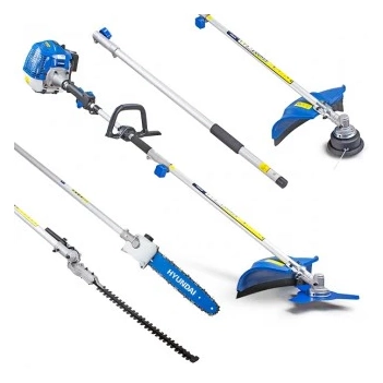 33cc 5-in-1 Petrol Garden Tool Set Hedge Trimmer, Chainsaw, Brush Cutter & More Hyundai HYMT331