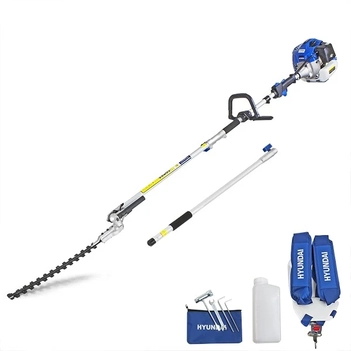33cc Petrol Pole Hedge Trimmer - 3m Reach, Dual Blade, Pivot Head Hyundai HYPT3300
