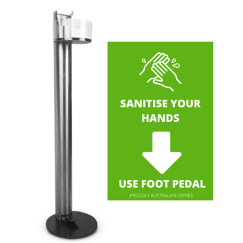 Hand Sanitiser Foot Pedal Stand Stainless Steel 