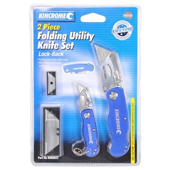 Folding Utility Knife Set 2 Piece Lock Back Kincrome K060022