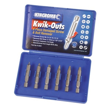 Kwik-Outs Damaged Screw & Bolt Remover 6 Piece Kincrome K12001