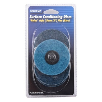 ‘Roloc’ Style Sanding Discs 3” (75mm) 80 Grit (Fine) 5 Pack Kincrome K13245-75BL
