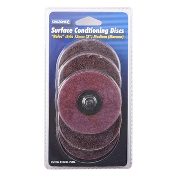 ‘Roloc’ Style Sanding Discs 3” (75mm) 60 Grit (Medium) 5 Pack Kincrome K13245-75MA