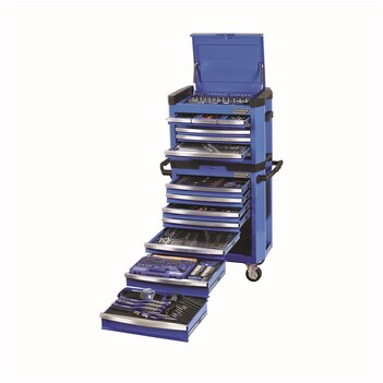 KINCROME K1500 IMPERIAL & METRIC 15 DRAWER ELECTRIC BLUE™ CONTOUR® TOOL WORKSHOP 472 PIECE 1/4, 3/8 & 1/2" DRIVE