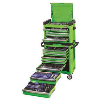 Kincrome Tool Workshop Contour 472 Piece 15 Drawer 1/4, 3/8 & 1/2 Drive Monster Green K1500G