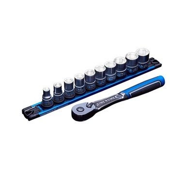 Lok-On™ Socket Set Twist-Lock Rail 11 Piece 3/8 Drive - Metric K27042 Kincrome