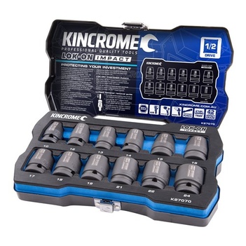 Lok-On™ Impact Socket Set 12 Piece 1/2" Drive K27070 Kincrome