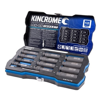 Lok-On Deep Impact Socket Set 12 Piece 1/2" Drive Kincrome K27072