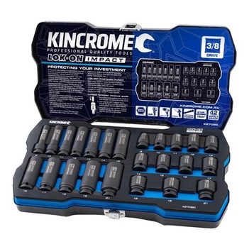 Lok-On™ Standard & Deep Impact Socket Set 24 Piece 3/8" Drive - Metric Kincrome K27080