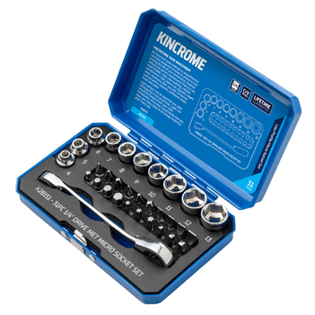 Micro Socket Set 31 Piece 1/4" Drive Metric kincrome K28151