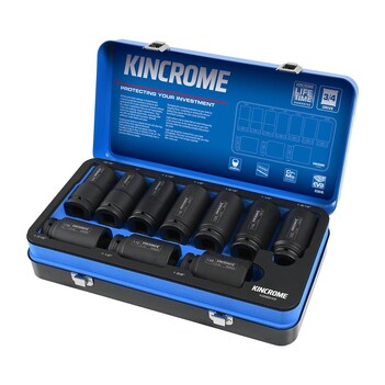 Impact 3/4" Drive Socket Set Deep Imperial 10 Piece Kincrome K28245