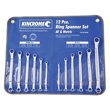 Ring Spanner Set 12 Piece Imperial & Metric Kincrome K3052